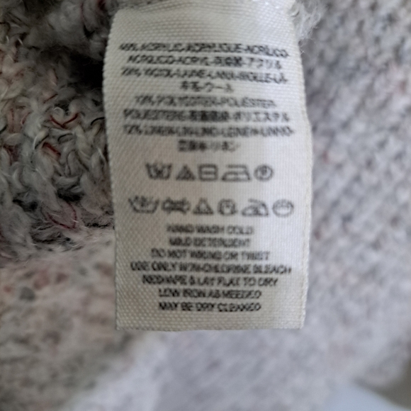 Free People Cream Speckled Turtleneck Sweater Size Medium - Picture 4 of 4